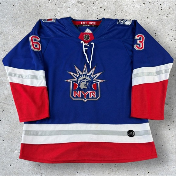 Vintage Adidas New York Rangers Alexis Lafreniere‎ Jersey Sz 52 2XL #13 Hockey
